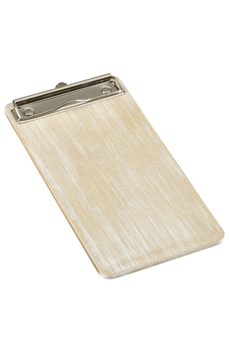 White Wash Wooden Menu Clipboard Wine List 13x24.5x0.6cm