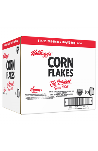Kellogg's Corn Flakes Cereal Bag Pack 8x500g