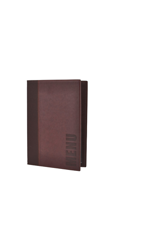 Contemporary A4 Menu Holder Wine Red 4 Pages
